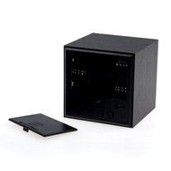 DZT1968&reg; Digital LED Black Square Wooden Alarm Clock Voice Control