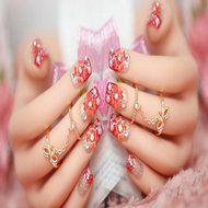 EVTECH(TM) 24 Pcs Nail Decals Floral Bowknot Pearl Diamond Rhinestone Crystal French Artificial Half False Nails... N16