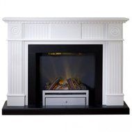 Adam Ashton Electric Fireplace Mantel Package in Satin White