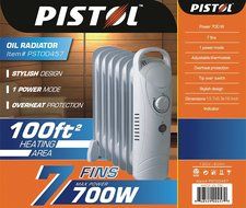 Pistol Mini Portable Oil Heater 700 Watt 120V-60Hz 7-Fins N2