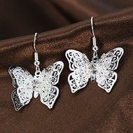 New Fashion Women Lady Elegant Butterfly Crystal Rhinestone Ear Stud Earrings