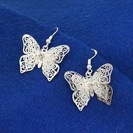 New Fashion Women Lady Elegant Butterfly Crystal Rhinestone Ear Stud Earrings N2