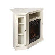 Belvedere Ivory Modern Media Console Fireplace