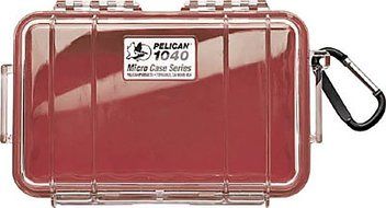 Pelican 1040-028-100 Waterproof Case - 1 Pack - Retail Packaging - Red/Clear