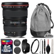 Canon EF 17-40mm f/4L USM Lens + 32GB Class 10 High-Speed Memory Card + UV Filter + Lens Cap Holder + Cleaning...