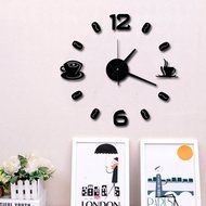 MuLuo American Style Living Room Coffee Cup DIY Wall Clock 3D Wall Stickers Watches Three colors red N4