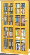 Leslie Dame MS-700 Mission Multimedia DVD/CD Storage Cabinet with Sliding Glass Doors, Oak