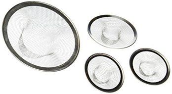 Kitchen Sink Strainer Mesh Stainless Steel Design Tub Drain Bathroom Utility Laundry Room 4pk by Simply Works