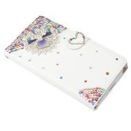Spritech(TM) PU Leather Bling Phone Case For Iphone 7 4.7inch,Handmade Blue Crystal Flower Accessary Design Cellphone... N8