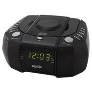 Jensen Compact AM/FM Dual Time Projection Alarm Clock Radio with Large Easy to Read Backlit LED Display