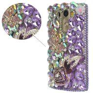 LG G Stylo Case, LG G Stylo Bling Case-Spritech(TM) 3D Handmade Colorful Diamond Bling with Butterfly Flower Decoration... N41