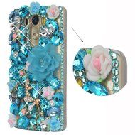 LG G Stylo Case, LG G Stylo Bling Case-Spritech(TM) 3D Handmade Colorful Diamond Bling with Butterfly Flower Decoration... N43