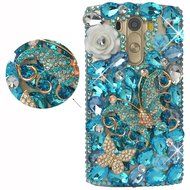 LG G Stylo Case, LG G Stylo Bling Case-Spritech(TM) 3D Handmade Colorful Diamond Bling with Butterfly Flower Decoration... N45