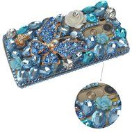 LG G Stylo Case, LG G Stylo Bling Case-Spritech(TM) 3D Handmade Colorful Diamond Bling with Butterfly Flower Decoration... N46