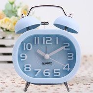 HENSE Creative Colorful Design Non-ticking Mute Silent Quartz Movement Twin Bell Alarm Clock With Nightlight HA16... N4