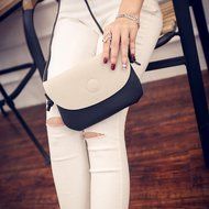 Women Bags Creazy Clamshell Fashion Embossed Purse Shoulder Diagonal Package (Black)
