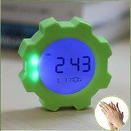 Best-mall Creative Gear Design Voice Control Led Silent dawdler bedside Snooze Alarm Clock With Night Light And...