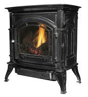 Ashley AGC500VFMN Vent-Free Mahogany Enameled Porcelain Cast Iron Stove, 31000 BTU N3