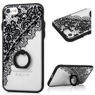 iPhone 7 Case (4.7 inch) - 360 Degree Rotating Ring Holder Kickstand Shockproof Soft TPU Skin Bumper Frame + PC... N37