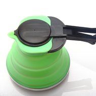 Life Boost Portable Foldable Silicone Tea Kettle Teapot Stainless Steel Base Extreme Heat Resistance &amp; Versatility-Green... N12