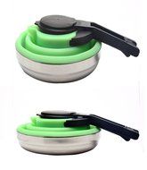 Life Boost Portable Foldable Silicone Tea Kettle Teapot Stainless Steel Base Extreme Heat Resistance &amp; Versatility-Green... N14