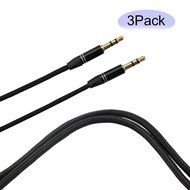 Seadream 3Pack 4Ft Male to Male 3.5mm Woven Fabric Braided Universal Auxiliary Audio Stereo Cable for All 3.5mm-Enabled...