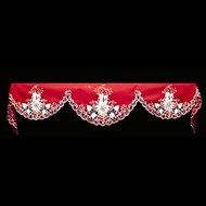 19&quot; X 90&quot; Wide Christmas Embroidered White Candle on Red Fireplace Mantle Scarf N3