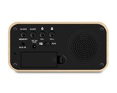 NSK Wood Grain Clock Radio Stereo Audio Speaker Dual Alarm Sleep Memory Function N3