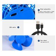 Glodeals USB Mini Clip-on Portable Fan Rechargable Li Battery 360 Degree Adjustable Air Circulator Table Fan Portable... N6