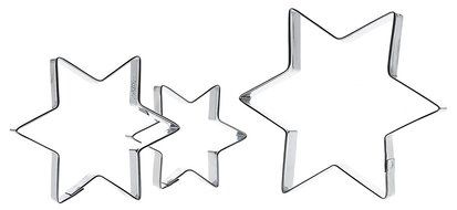 SVEICO 939802 Stars Shaped Cookie Cutter, 6, 9 and 11cm