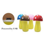 Fasthorse Mushroom Lamp Humidifier Portable USB Aromatherapy Aroma Diffuser for Office Home Travel (Pink) N10