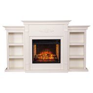 Southern Enterprises Tennyson Infrared Electric Fireplace in Ivory N8