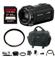 Panasonic HD Camcorder with Wireless Smartphone Twin Video Capture &amp; 64GB SD Card Bundle
