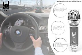 Viking Nature Car Air Purifier / Car Ionizer / Mini Auto Car Gadget Pure Air Odor Cleaner &amp; Smoke Remover (grey) N3