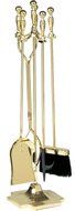 UniFlame 5-Piece Polished Brass Fireset, Polished Brass