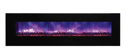 Amantii Wall Mount / Flush Mount Series Electric Fireplace with Ice Media Kit, 60 Inch N33