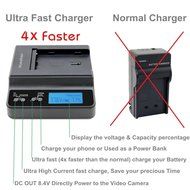 Kastar NP-F570 Battery (5-Pack) and Ultra Fast Charger(4X faster) Kit for NP-F570, NP-F550, NP-F530, NP-F330 work... N2