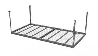 NewAge Products 40151 4-Feet by 8-Feet Ceiling Mount Garage Storage Rack, Gray