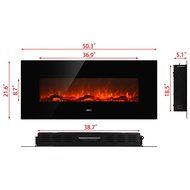 Ollieroo 50" Smokeless Wall Mounted Electric Fireplace New Technologies Health and Safety Black N7