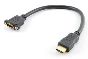 CablesOnline 1ft Hi-Speed HDMI 1.4 w/Ethernet Channel M to F Panel Mount Extension Cable, (H4-P001)