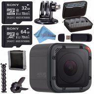GoPro HERO5 Session CHDHS-501 + Sony 32GB microSDHC Card + Sony 64GB microSDXC + GoPro Jaws Flex Clamp + Custom...