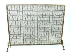 FIREPLACE SCREENS - "WADDESDON ESTATE" FIREPLACE SCREEN - LIGHT BURNISHED GOLD