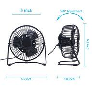 5&quot; Small Desk Fan Personal Quiet for Home and Office with 2 Speeds Mini USB Table Fan N4