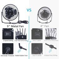 5&quot; Small Desk Fan Personal Quiet for Home and Office with 2 Speeds Mini USB Table Fan N5