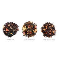 Tea Forte LOOSE LEAF TEA TRIO, 3 Small Tea Tins, Black Tea Sampler - Hazelnut Truffle, Sweet Orange Spice, Bombay... N4