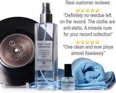 Vinyl Record LP &amp; Stylus Cleaning Kit with Microfibre Cloth by Vinyl Clear