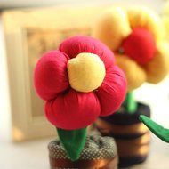 WOOD MEETS COLOR Handmade Fabric Flower Air Purifying, Bamboo Charcoal, Fragrance and Chemical Free, Non Toxic... N5