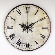 silent vintage large decorative wall clock with waterproof clock face and roman number retro wall