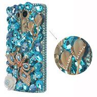 LG G Stylo Case, LG G Stylo Bling Case-Spritech(TM) 3D Handmade Colorful Diamond Bling with Butterfly Flower Decoration... N49