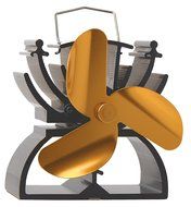 12.5cm Mini Heat Powered Stove Fan For Small Space Wood / Log Burner/Fireplace - Eco Friendly(Black) N6